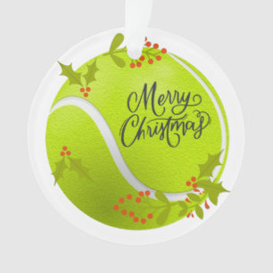 Tennis Kerstmis met tennisbal en kerstman Ornament