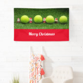 Tennis Kerstmis met tennisbal en kerstman Spandoek (Insitu)