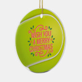 Tennis Kerstmis met tennisbal Keramisch Ornament (Rechts)