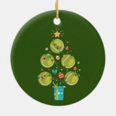 Tennis Kerstmis met tennisbal Keramisch Ornament (Achterkant)