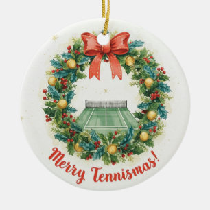 Tennis Kerstmis met tennisbal Keramisch Ornament