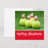 Tennis Kerstmis met tennisbal met kerstman Feestdagenkaart (Voorkant / Achterkant)