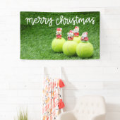 Tennis Kerstmis met tennisbal met kerstman Spandoek (Insitu)