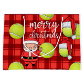 Tennis Kerstmis met tennisbal Santa Claus Groot Cadeauzakje (Voorkant)