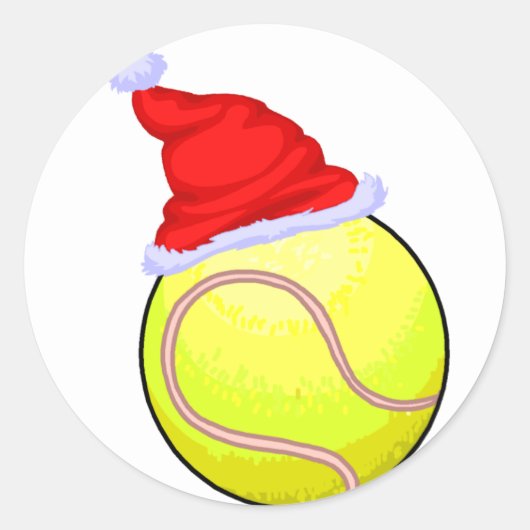 Tennis Kerstmis Ronde Sticker (Voorkant)