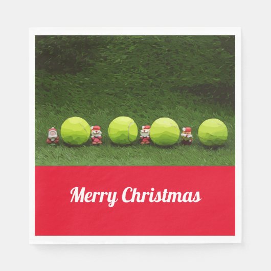 Tennis Kerstmis Servet (Voorkant)