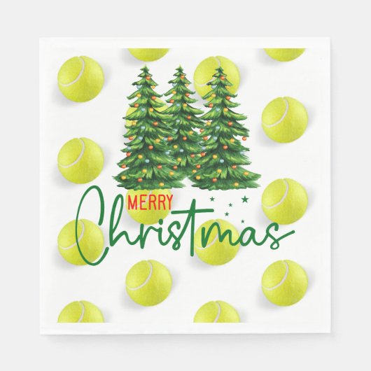 Tennis Kerstmis Servet (Voorkant)