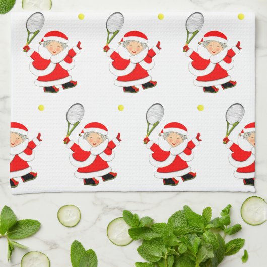 Tennis Kerstmis Theedoek (Gevouwen)