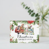 Tennis Kerstmis thema Feestdagenkaart (Staand voorkant)