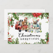 Tennis Kerstmis thema Feestdagenkaart (Voorkant / Achterkant)