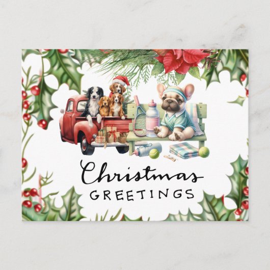 Tennis Kerstmis thema Feestdagenkaart (Voorkant)