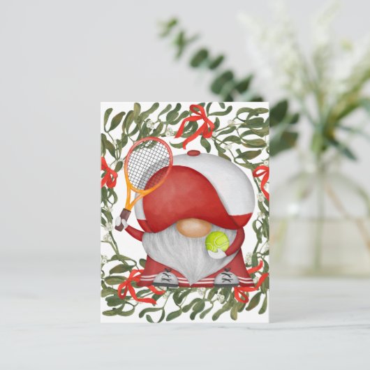 Tennis Kerstmis thema Feestdagenkaart (Staand voorkant)