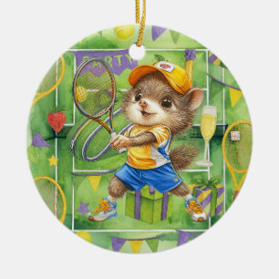Tennis Kerstmis thema Keramisch Ornament