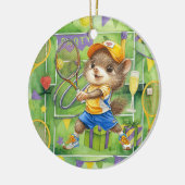 Tennis Kerstmis thema Keramisch Ornament (Links)