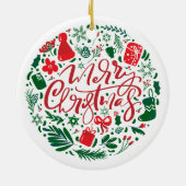 Tennis Kerstmis thema Keramisch Ornament (Achterkant)