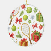 Tennis Kerstmis thema Keramisch Ornament (Links)