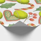 Tennis Kerstmis thema met racket en bal Cadeaupapier (Hoek)