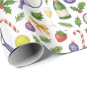 Tennis Kerstmis thema met racket en bal Cadeaupapier (Rol Hoek)