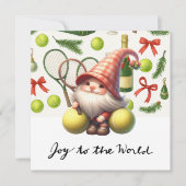 Tennis Kerstmis thema met Racket en bal Feestdagenkaart (Voorkant)