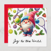 Tennis Kerstmis thema met Racket en bal Feestdagenkaart (Voorkant / Achterkant)