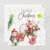 Tennis Kerstmis thema met Sinterklaas Feestdagenkaart (Voorkant / Achterkant)