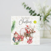 Tennis Kerstmis thema met Sinterklaas Feestdagenkaart (Staand voorkant)