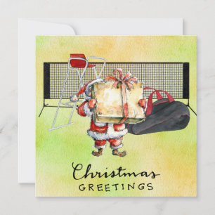 Tennis Kerstmis thema met Sinterklaas Feestdagenkaart