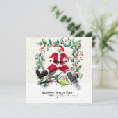 Tennis Kerstmis thema met Sinterklaas Feestdagenkaart (Staand voorkant)