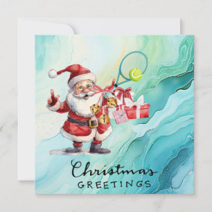 Tennis Kerstmis thema met Sinterklaas Feestdagenkaart