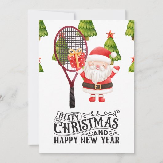Tennis Kerstmis thema met Sinterklaas Feestdagenkaart (Voorkant)