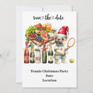 Tennis Kerstmis thema voor Tennis Party Invitati Kaart