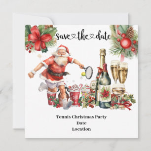 Tennis Kerstmis thema voor Tennis Party Invitati Save The Date