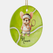 Tennis-kerstmis voor Boy Player Keramisch Ornament (Rechts)