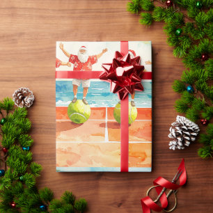 Tennis Kerstmis Zomer met Sinterklaas op het stran Cadeaupapier