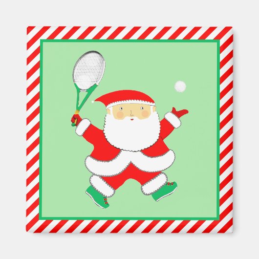 Tennis Kerstmuts Vullers Magneet (Voorkant)