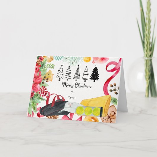 Tennis-kersttennishanddoek Feestdagen Kaart (Voorkant)