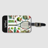 Tennis kerstthema bagagelabel (Voorkant (horizontaal))
