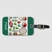 Tennis kerstthema bagagelabel (Voorkant (horizontaal))