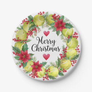 Tennis Kerstthema Krans Collectie Papieren Bordje