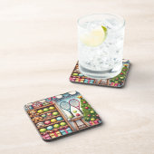 Tennis Kerstthema met bal en racket Bier Onderzetter (Rechterzijde)