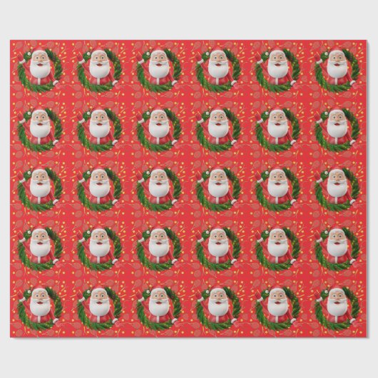 Tennis kerstthema op groene achtergrond cadeaupapier (Vlak)