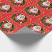 Tennis kerstthema op groene achtergrond cadeaupapier (Hoek)