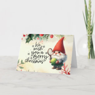 Tennis kerstthema voor de speler feestdagen kaart