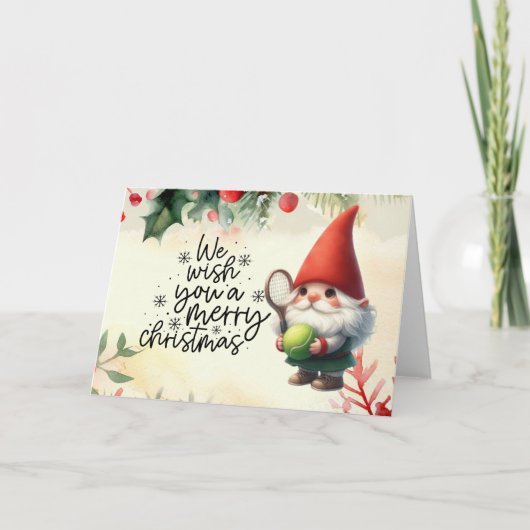 Tennis kerstthema voor de speler feestdagen kaart (Voorkant)