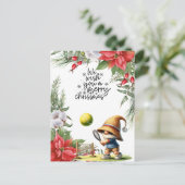 Tennis kerstthema voor de speler feestdagenkaart (Staand voorkant)