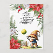 Tennis kerstthema voor de speler feestdagenkaart (Voorkant)