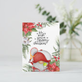 Tennis kerstthema voor de speler feestdagenkaart (Staand voorkant)