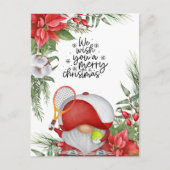 Tennis kerstthema voor de speler feestdagenkaart (Voorkant)