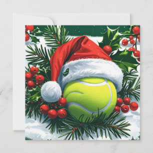 Tennis kerstthema voor de speler feestdagenkaart