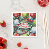 Tennis kerstthema voor de speler servet (Insitu)